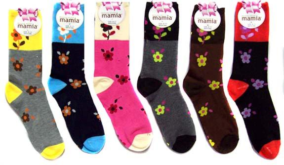 "Mamia" Womens/Teenagers Fashion Socks - Florals ( #70501-Sonata) image