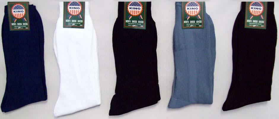 "King" Mens Nylon Dress Socks In Assorted Colors  (#920) image