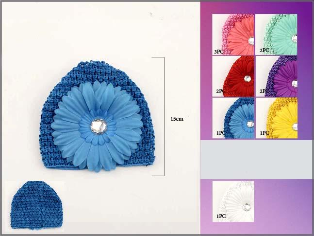 Crochet Kufis - Beanies For Babies - Flower (Hot-2003) image