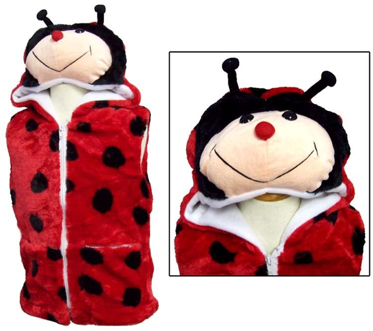 Plush Kids One Piece Animal Hat & Vest Combo - Lady Bug image