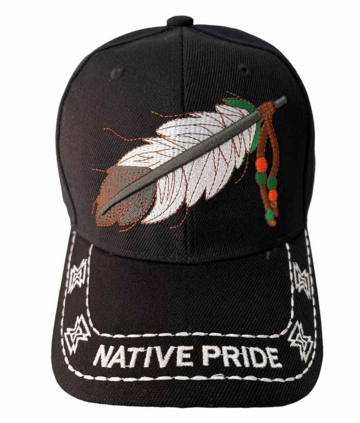 * Feather Native Pride Embroidered Baseball Cap - Black Color (Capnp515B) image