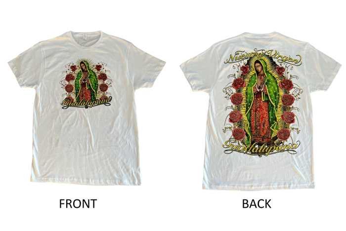 Nuestra Virgen Guadalupana Virgin of Guadalupe T-Shirt - White image