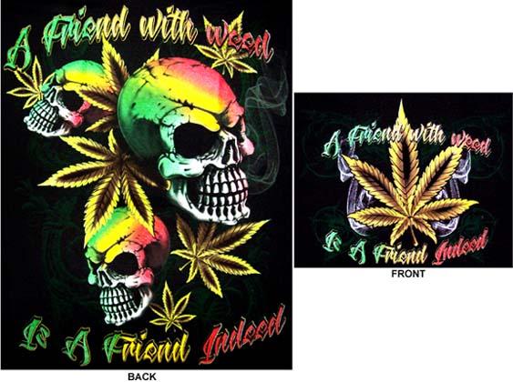 A Friend With Weed Marijuana  T-Shirts Reggae Rasta  T-Shirts image
