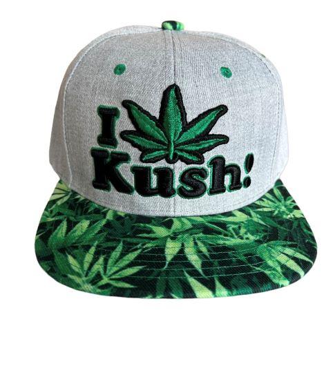 I Love Kush Marijuana Snap Back Baseball Cap Emnbroidered image