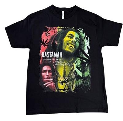 Rastaman Bob Marley Screen Printed T-Shirts image