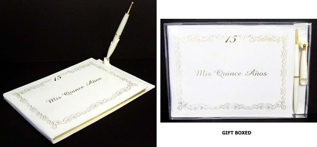 Quinceanera Accessories - Mis Quince 2Pc Guest Book & Pen Sets image
