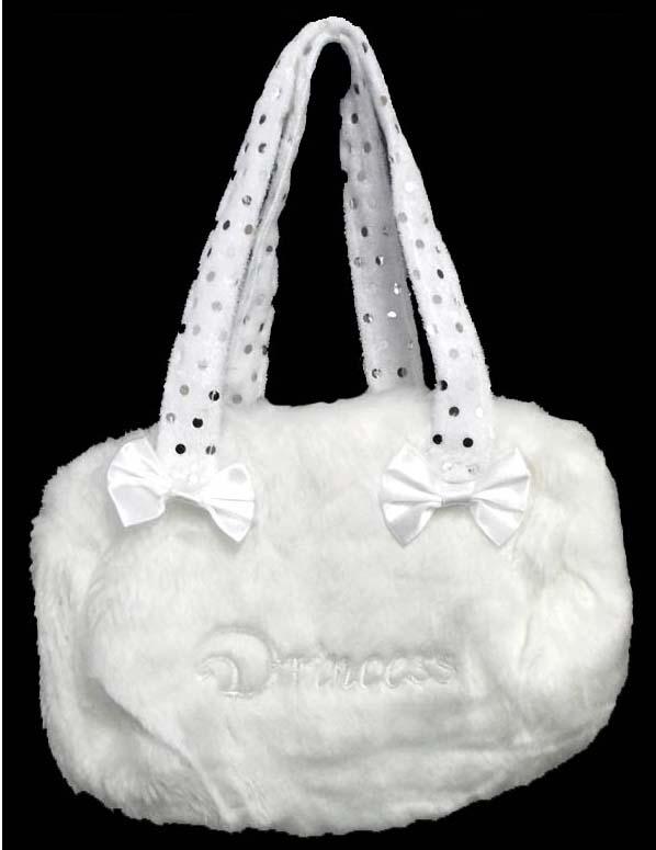 Dance Wear "Princess" Girls Embroidered White Purse CBG27631 image