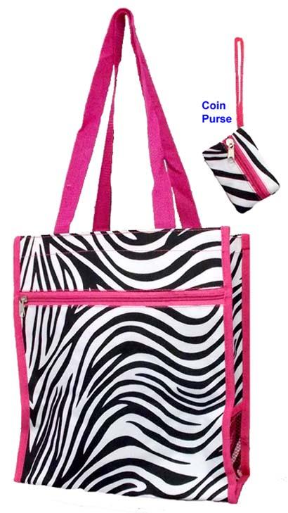 "Zebra Prints"  2Pc Tote Bag & Money Purse Set image