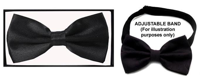 Adult Bow Tie In Solid Color - Black image