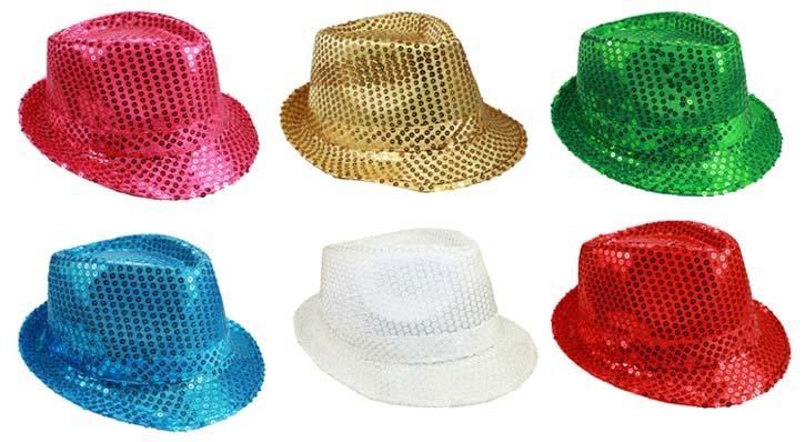 Sequined Fedora Hats For Adults image