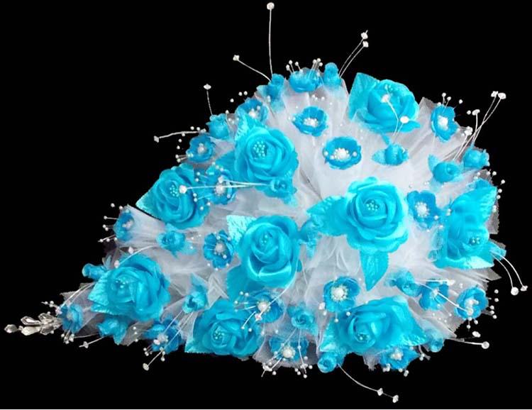 Large Bridal - Quinceanera - Sweet 15 Bouquet - Turquoise image