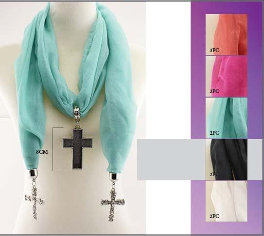 Christian Scarves For Women With Cross Pendants image