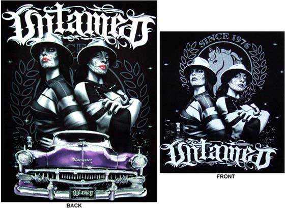 Mexican T-Shirts  Cholo T-Shirts  - Untamed 2 Senoritas & Car image