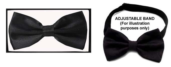 Formal Wear Boys Adjustable Fashion Bow Ties - Black Color image
