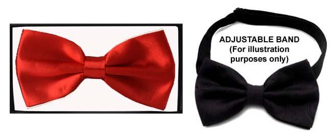 Boys Adjustable Bow Ties - Red Color image