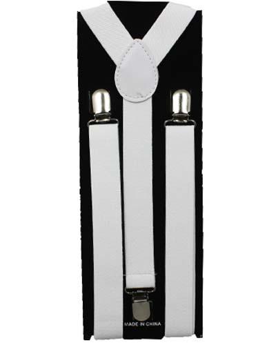 Adjustable Suspenders For Men & Big Boys - White Color image