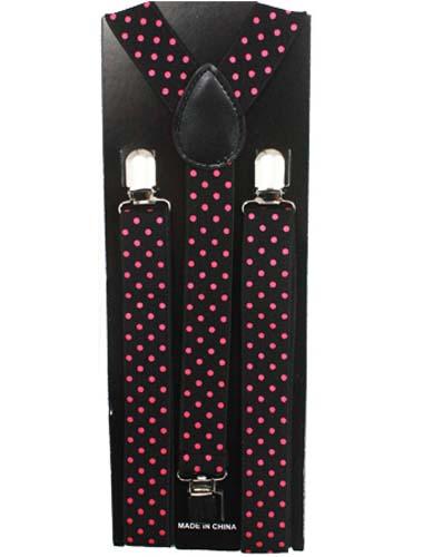Adjustable Suspenders For Men & Big Boys  - Red Polka Dots image