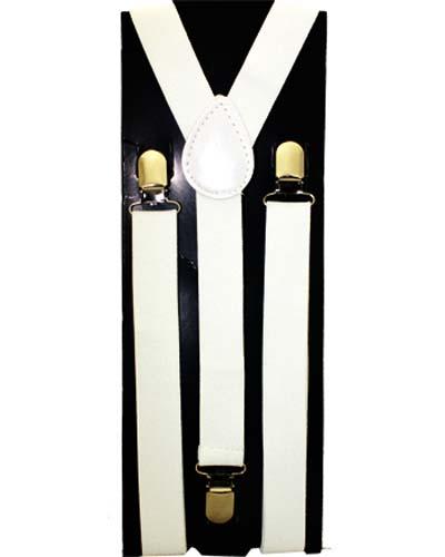 Boys Adjustable Suspenders - White image