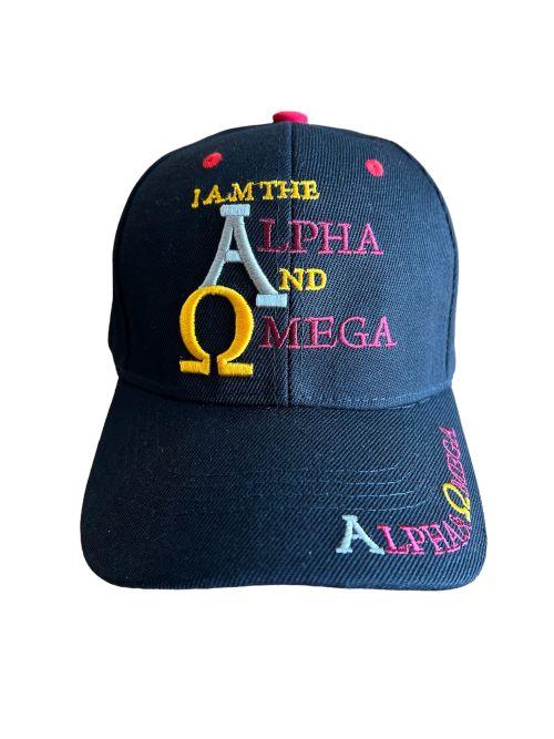 I Am The Apha & Omega Christian Baseball Caps Embroidered - Black image