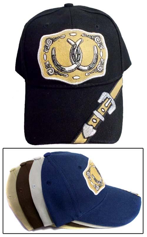 Rodeo Embroidered Caps - Horseshoes With Rhinestones image