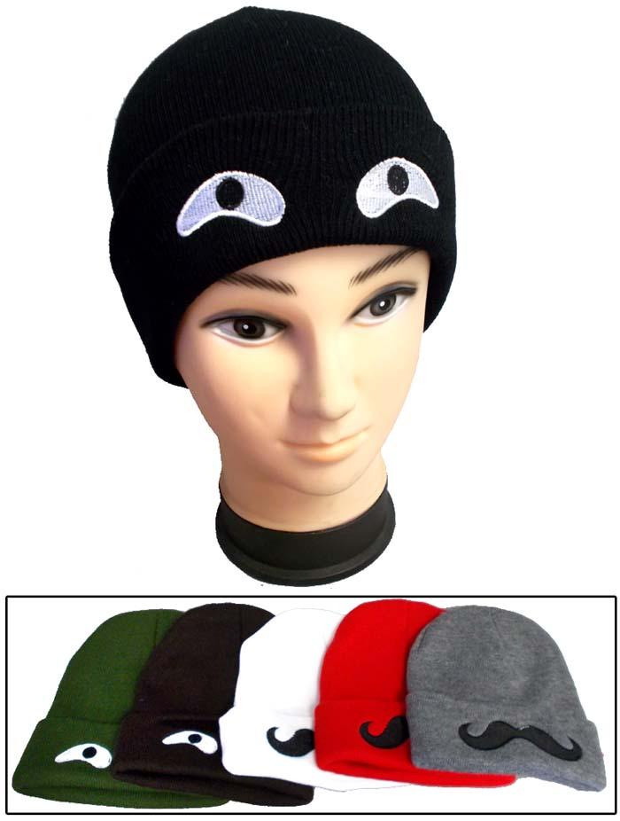 Knitted Winter Caps - Beanies For Adults- Moustache image