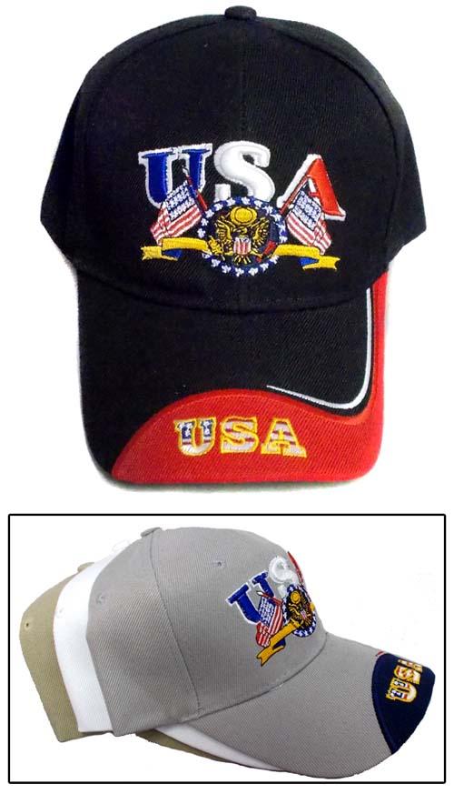 USA Embroidered Caps .... US Flags & Seal image