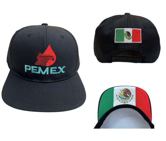 *  Pemex  Mexican Baseball Cap Embroidered - Black Color  (Capmx300B) image