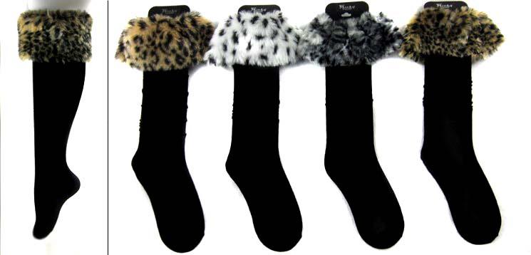 Leg Warmers For Women Teenagers  - With Faux Fur Top image