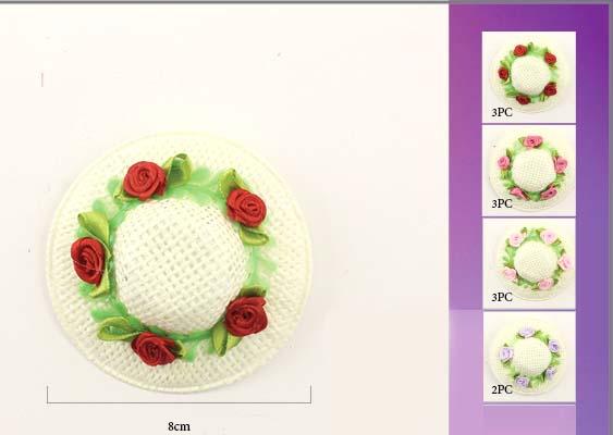 Hair Accessories Hair Bows/Hair Clips    - Hat With Rose Flowers image