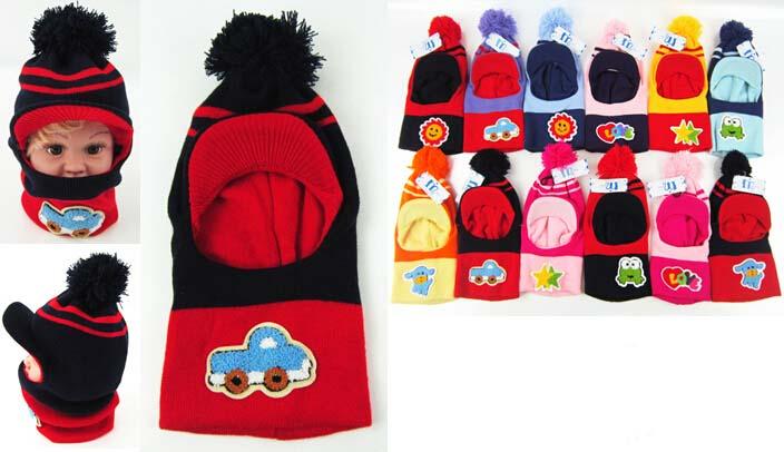 Kids Knitted Embellished Winter Hats - Neck Warmers - Ear Warmers image