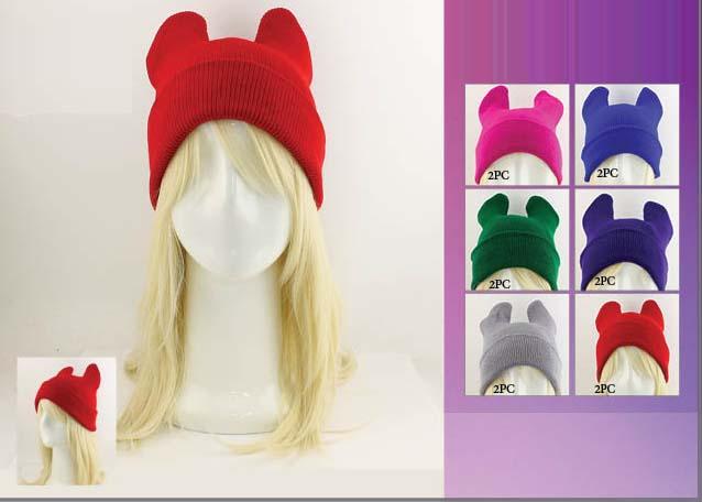 Beanies Winter Caps For Kids - With  Ears....... Solid Colors image