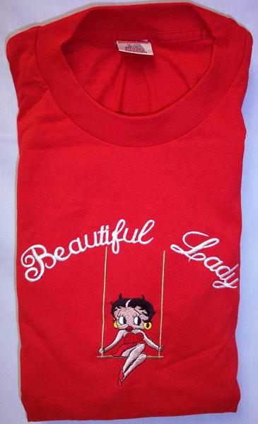 "BEAUTIFUL LADY" Embroidered T/Shirts For Women image
