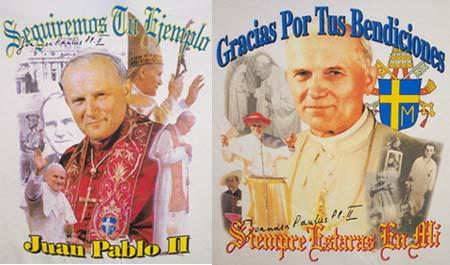 POPE JOHN PAUL II - White Screenprinted T/Shirts In Spanish image