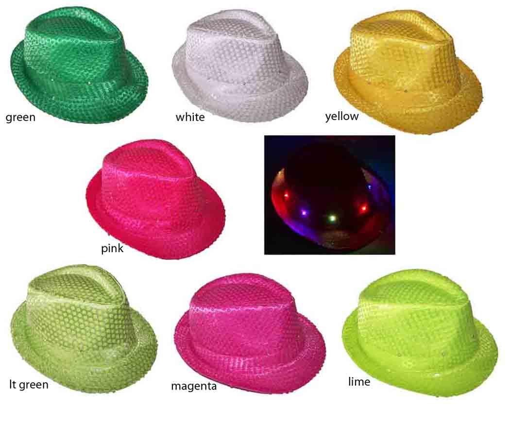 Fedora Hats For Kids In Bright Neon Colors - Flashing Lights image