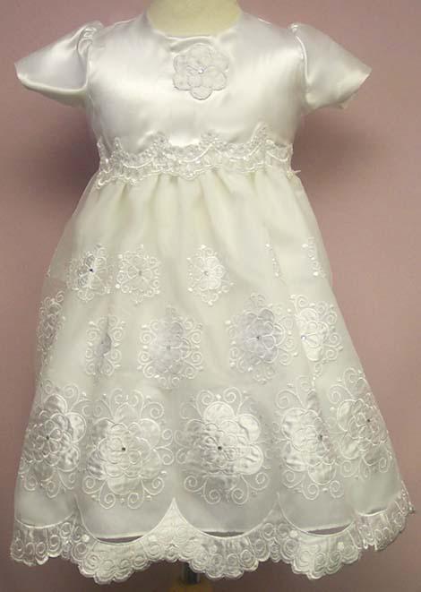 Girls White Pageant Dress Embellished With Gemstones (6Mos-30Mos) image