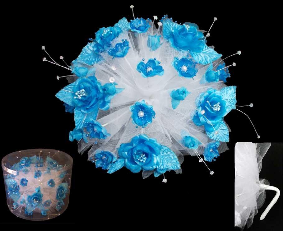 Bridal - Quinceanera - Sweet 15-16 Silk Flower  Bouquet Turquoise image