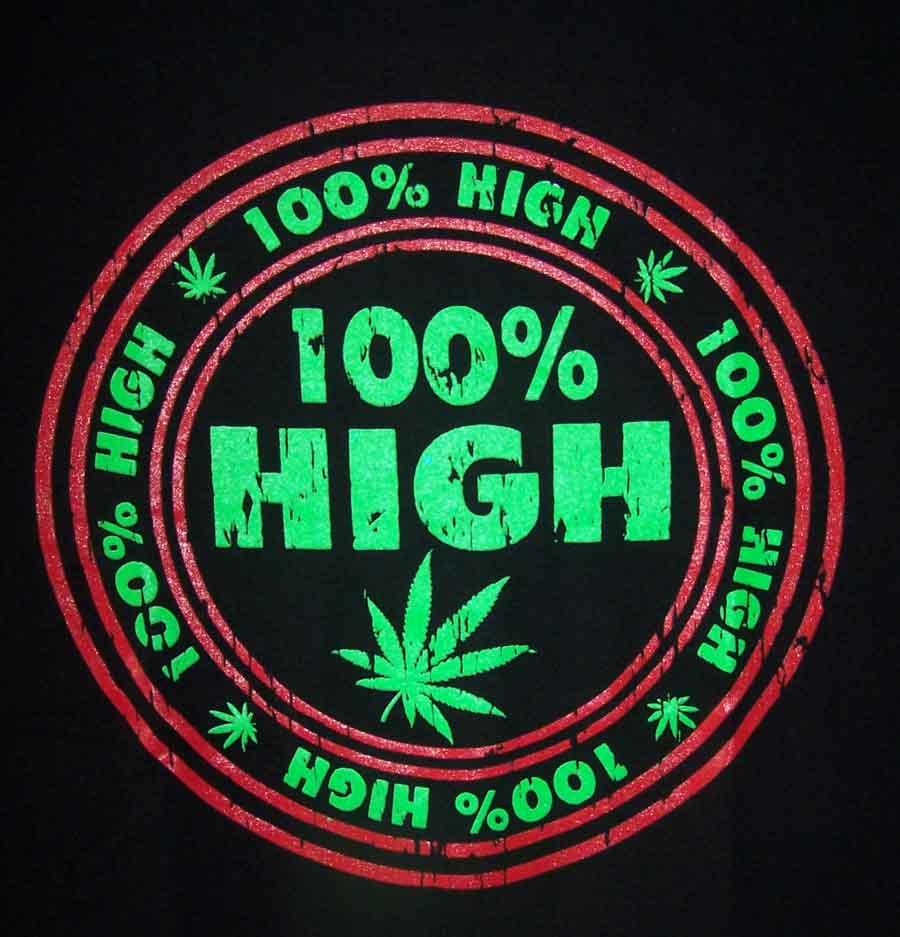 Marijuana Weed Pot Cannabis  T-Shirts ...... 100% High image
