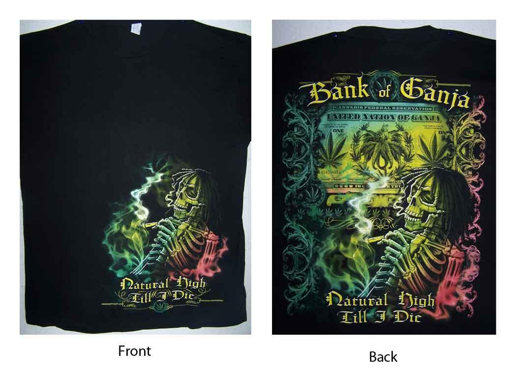 Marijuana Reggae Rasta Pot Cannabis  T Shirt  ... Bank of Ganja image