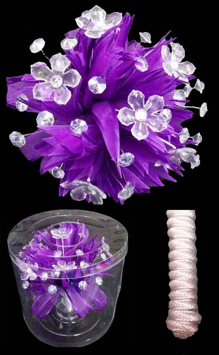 Bridal - Quinceanera - Presentation Silk & Crystal Flower Bouquet image