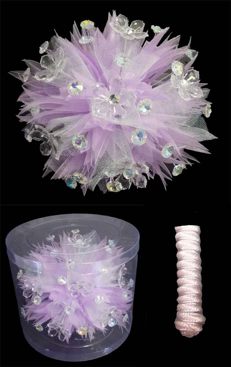 Bridal - Quinceanera - Presentation Silk & Crystal Flower Bouquet image