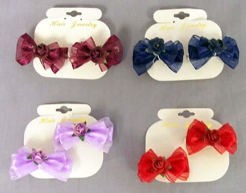 Hair Accessories 2Pc Mini Hair Bows Sets For Girls - Holiday image