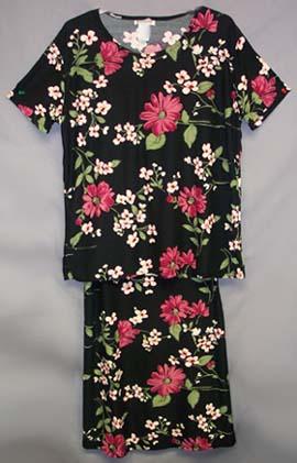 2Pc Short Sleeves Lycra Skirt Sets For Women image