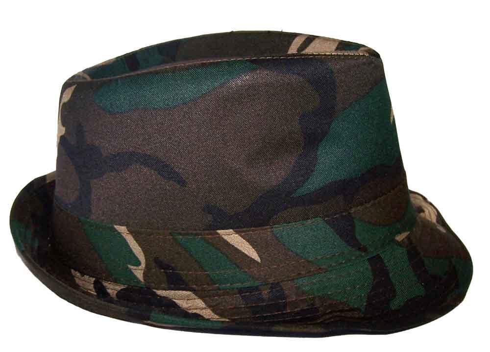 Fedora Hats For Adults - Green Camo Prints image