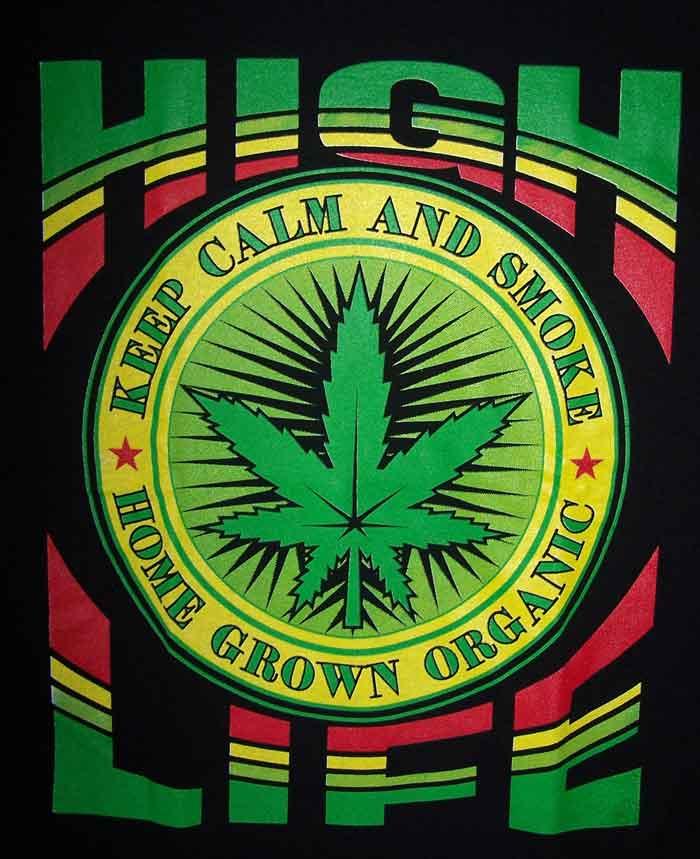 Marijuana Weed Pot Cannabis T Shirts  ..Keep Calm & Smoke image