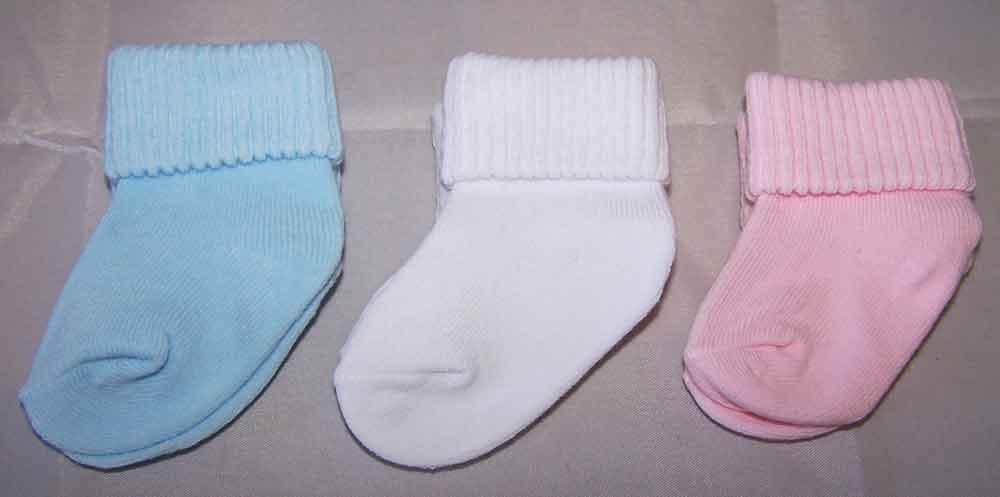 Baby Size Knitted Socks In Solid Colors - New Born  ( # EK-80002) image