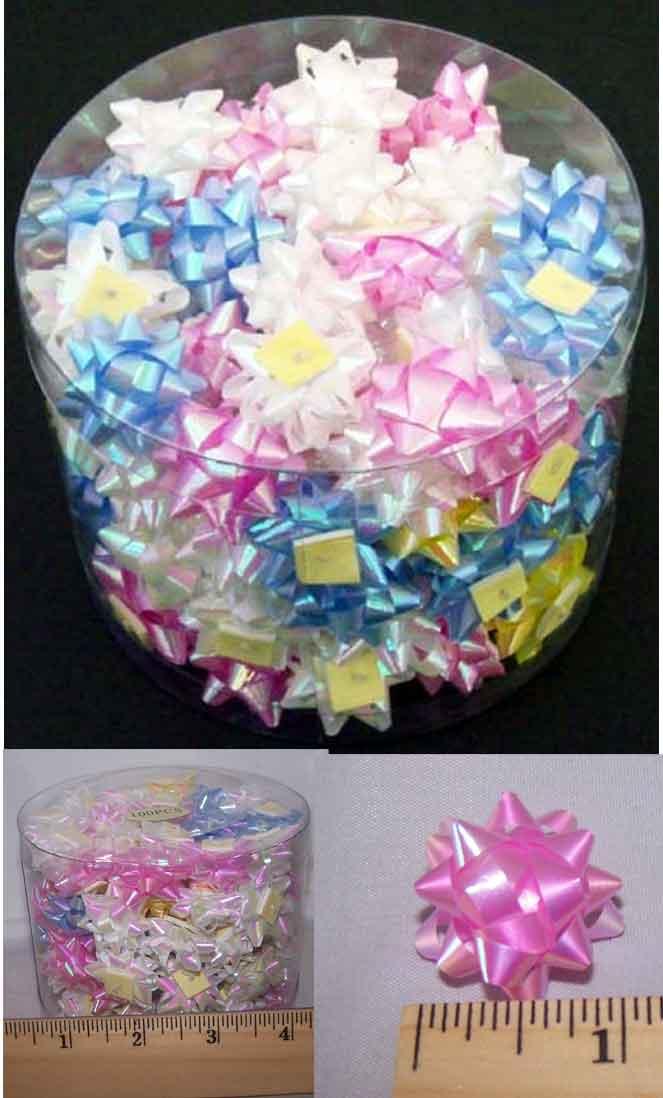 Mini Gift Wrapping Bows - 100 Pc Pack - Pastel Colors image