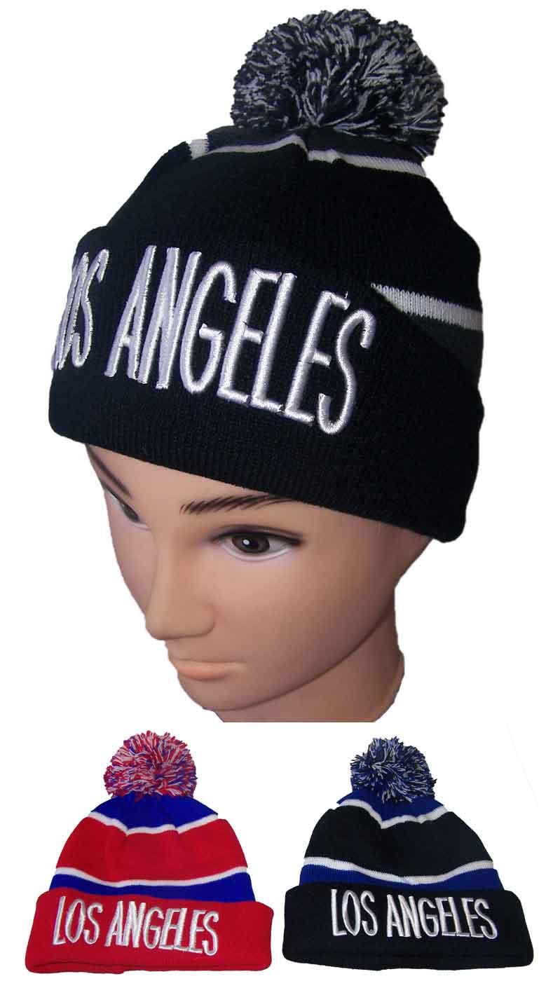 "Los Angles"  Embroidered Knitted Beanies Winter Caps Hats image