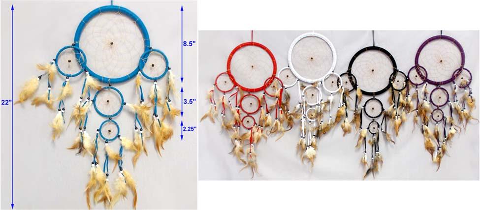 Native Pride Dream Catcher - 3 Tier - 5 Rings image