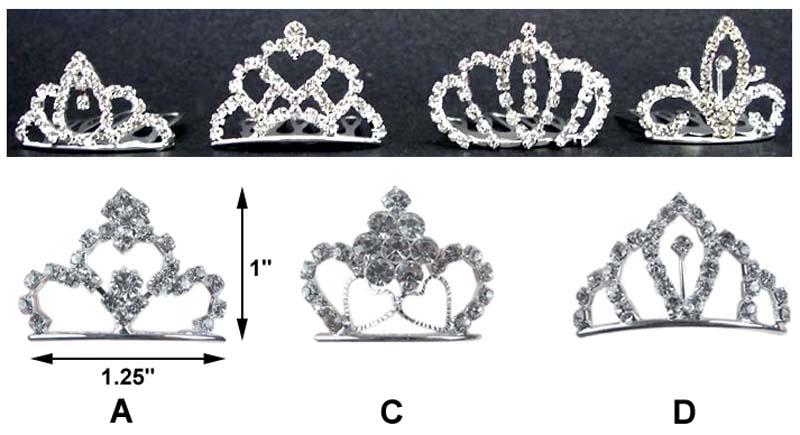 Mini Rhinestones Tiaras For Babies - Silver Color image