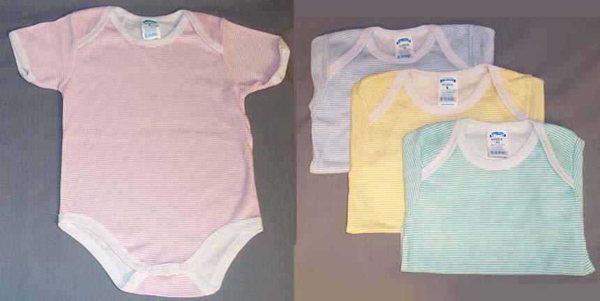 "Super Baby" Onesies - S/Sleeves - Stripes. N/Born ( # 1014) image